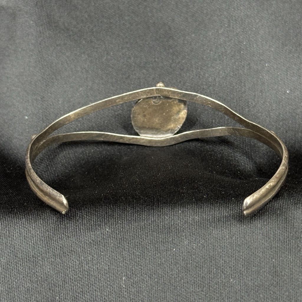 Native American Sterling Silver Cuff Bracelet Turquoise 925 Unsigned
