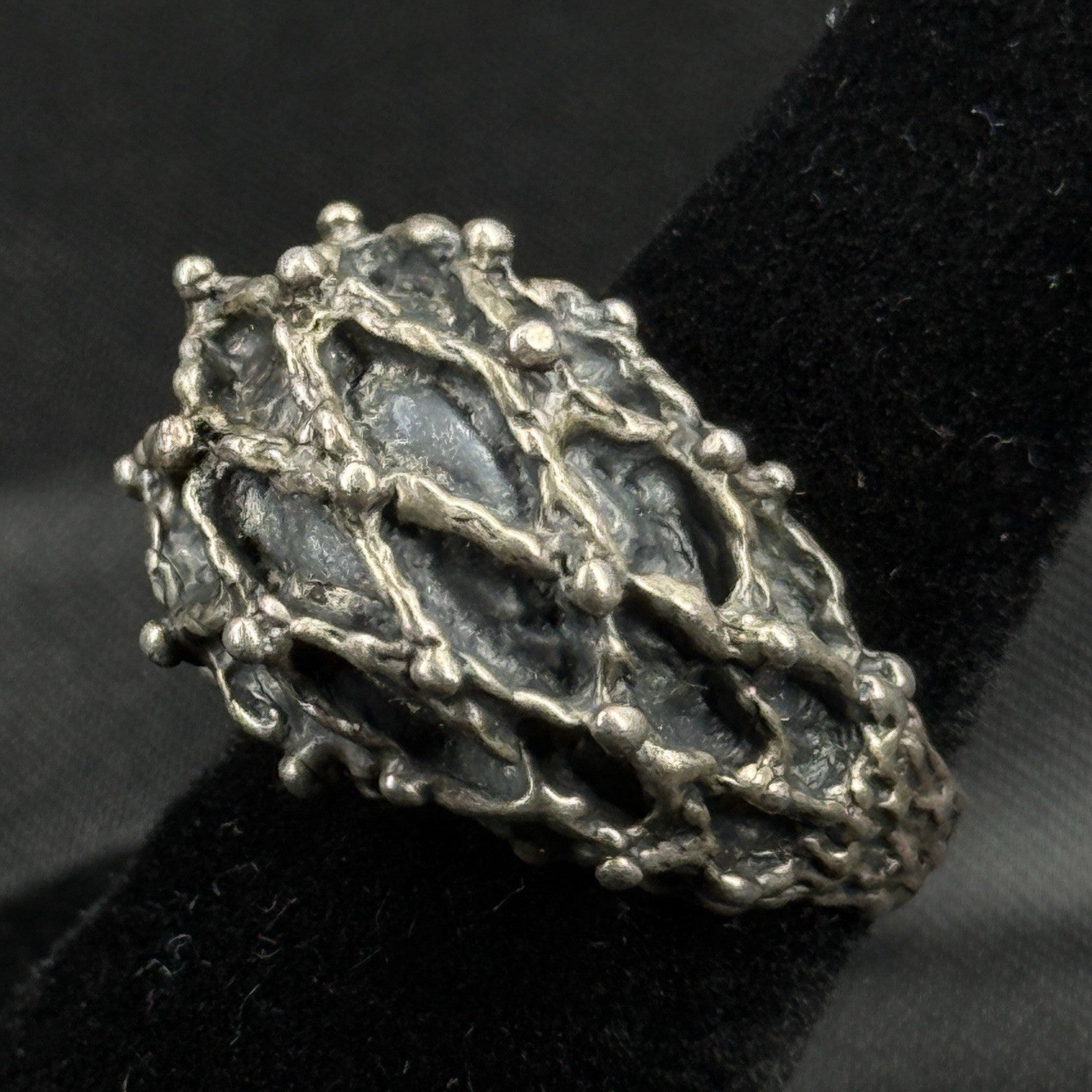 Estate Sterling Silver Ring Brutalist Size 5 925