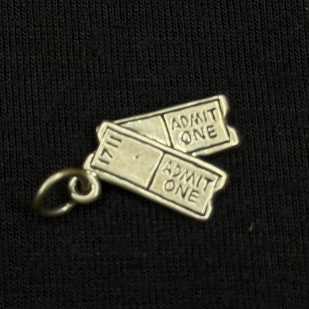 Vintage Sterling Silver Tickets For 2 Charm Pendant 925