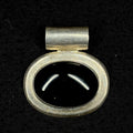Vintage Sterling Silver Large Black Oynx Pendant 925 Chipped 27g