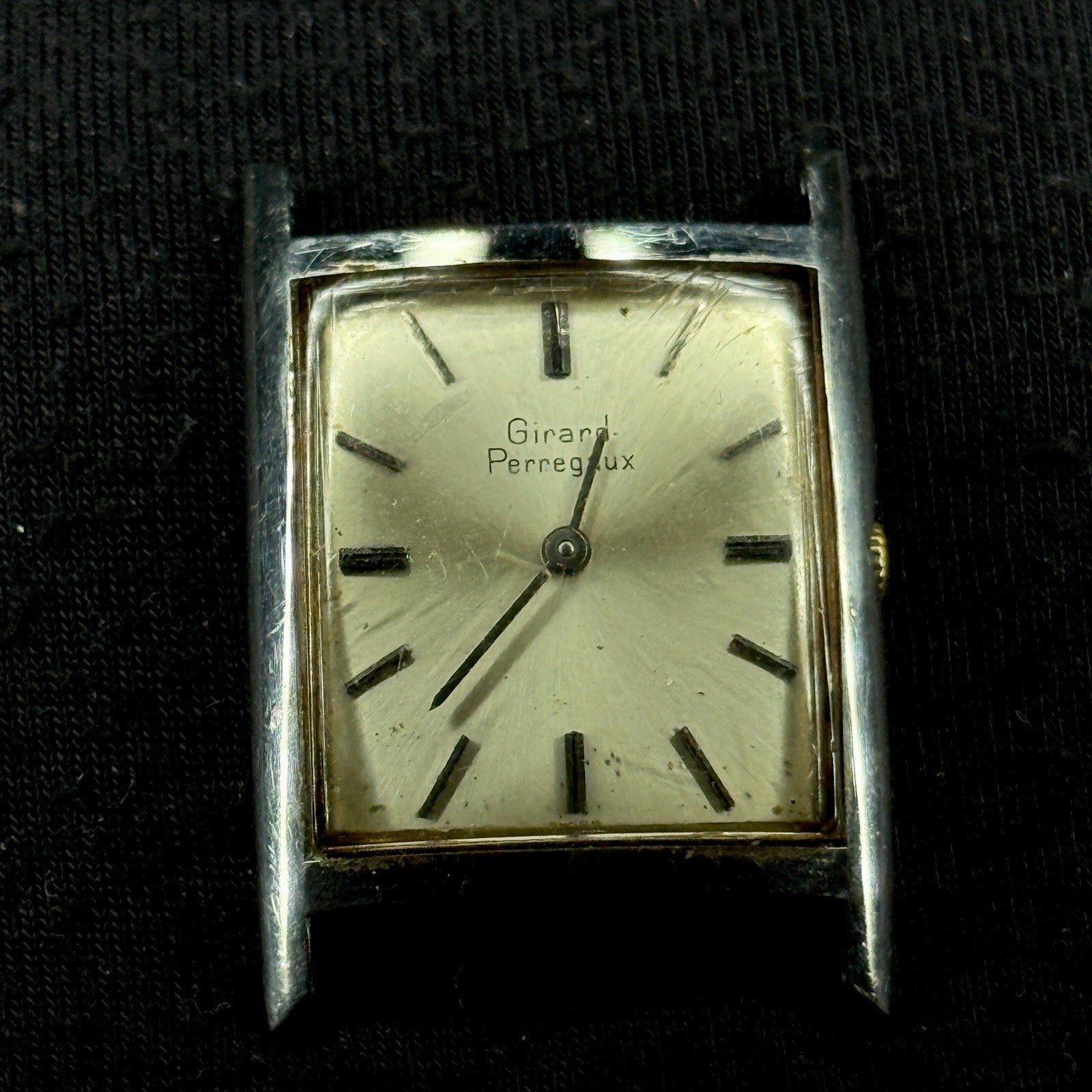Vintage Girard Perregaux Tank Watch For Parts Repair 17J