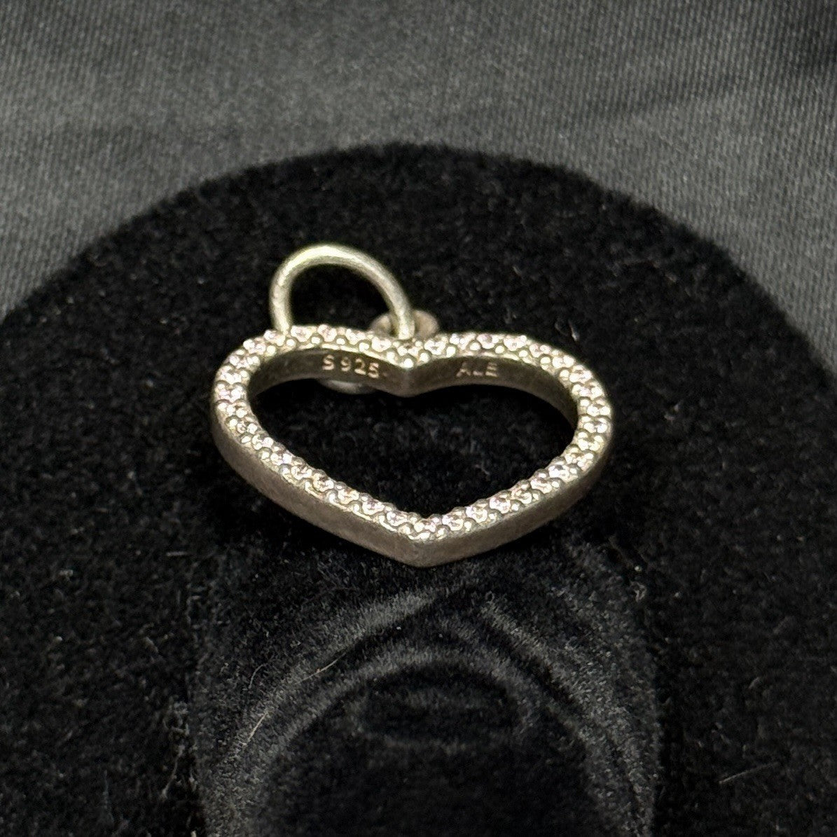 Estate Pandora Be My Valentine Heart Pendant Pink CZ Sterling Retired