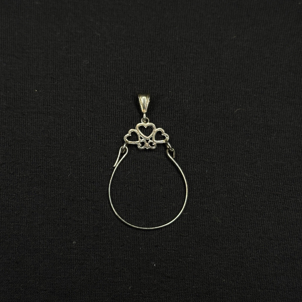 Estate Sterling Silver 925 Charm Holder Hoop Pendant