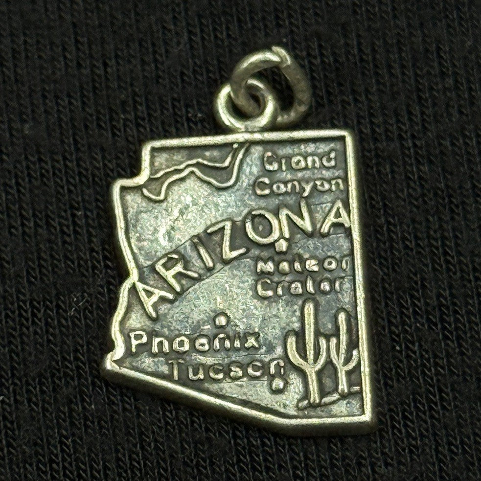 Vintage Sterling Silver Arizona Souvenir State Charm Pendant  925