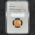 1944 Lincoln Wheat Cent NGC MS 66 RD Mint State 66 Red Nice Pastel Tone