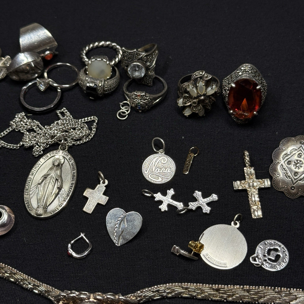Lot Of 249 Grams Estate Sterling Silver Jewelry Use Or Scrap 925