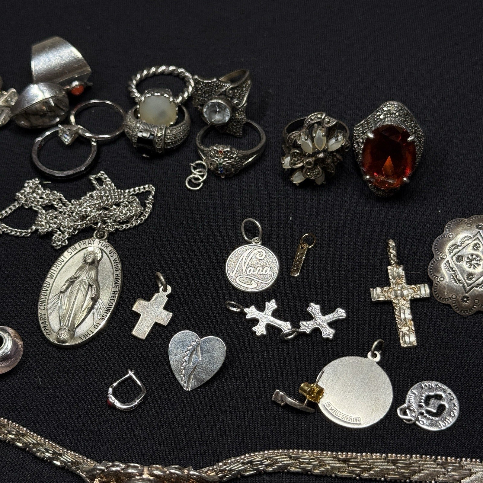 Lot Of 249 Grams Estate Sterling Silver Jewelry Use Or Scrap 925