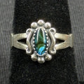 Native Navajo Green Paua Abalone Shell Sterling Silver Ring Size 5.5 925