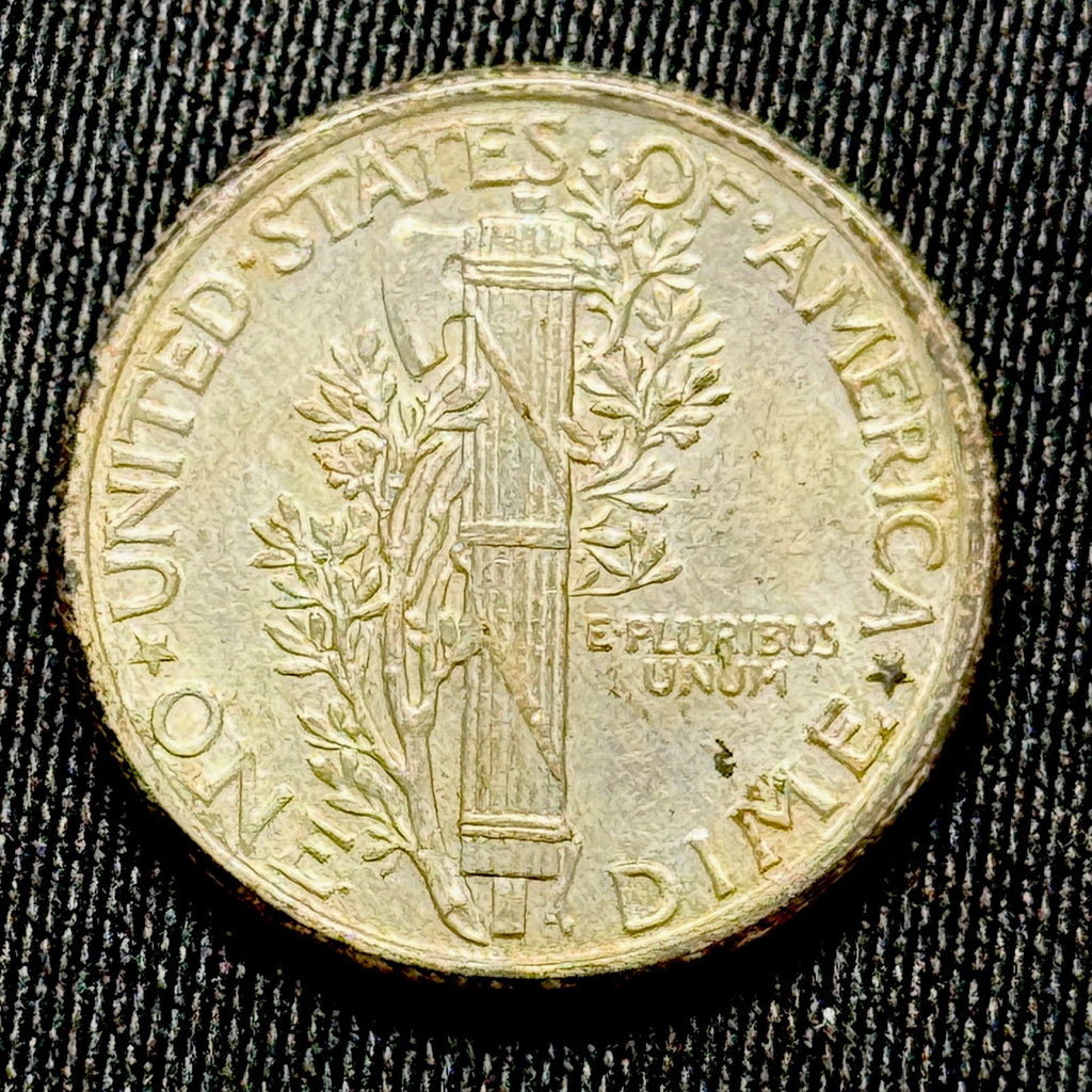 1929 Mercury Dime Philadelphia Mint Silver 10C Toned Gem BU Original Color