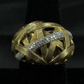 Estate Sterling Silver Ring Stephen Dweck Diamonds Gold Vermeil Size 7 925