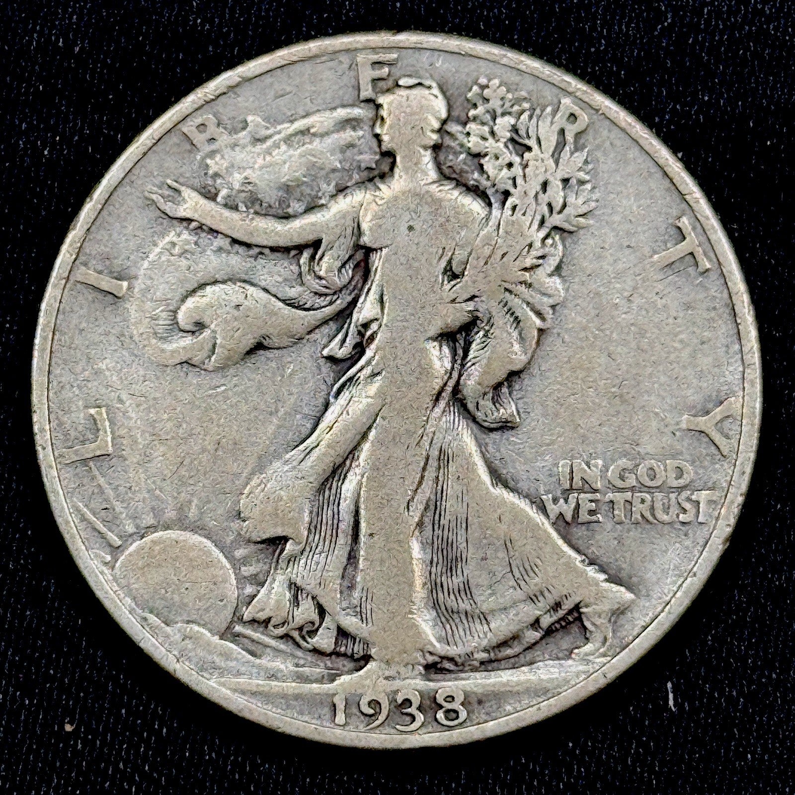 1938-D Walking Liberty Half Dollar Fine Details Better Date Denver Mint