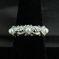 Estate Sterling Silver Ring Pearl CZ Judith Ripka Size 7 925