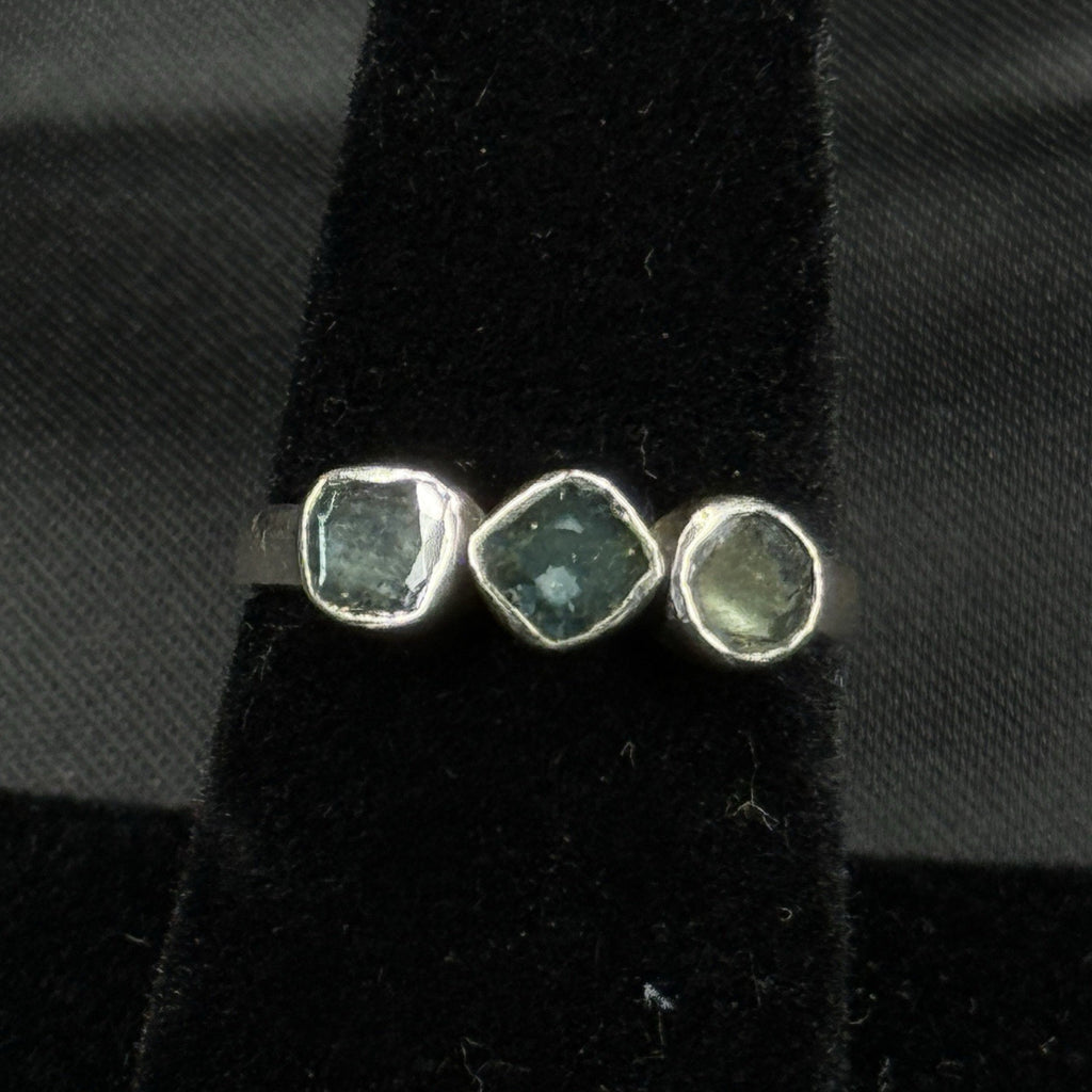 Estate Sterling Silver Ring Djoy Blue Stones Size 7 925