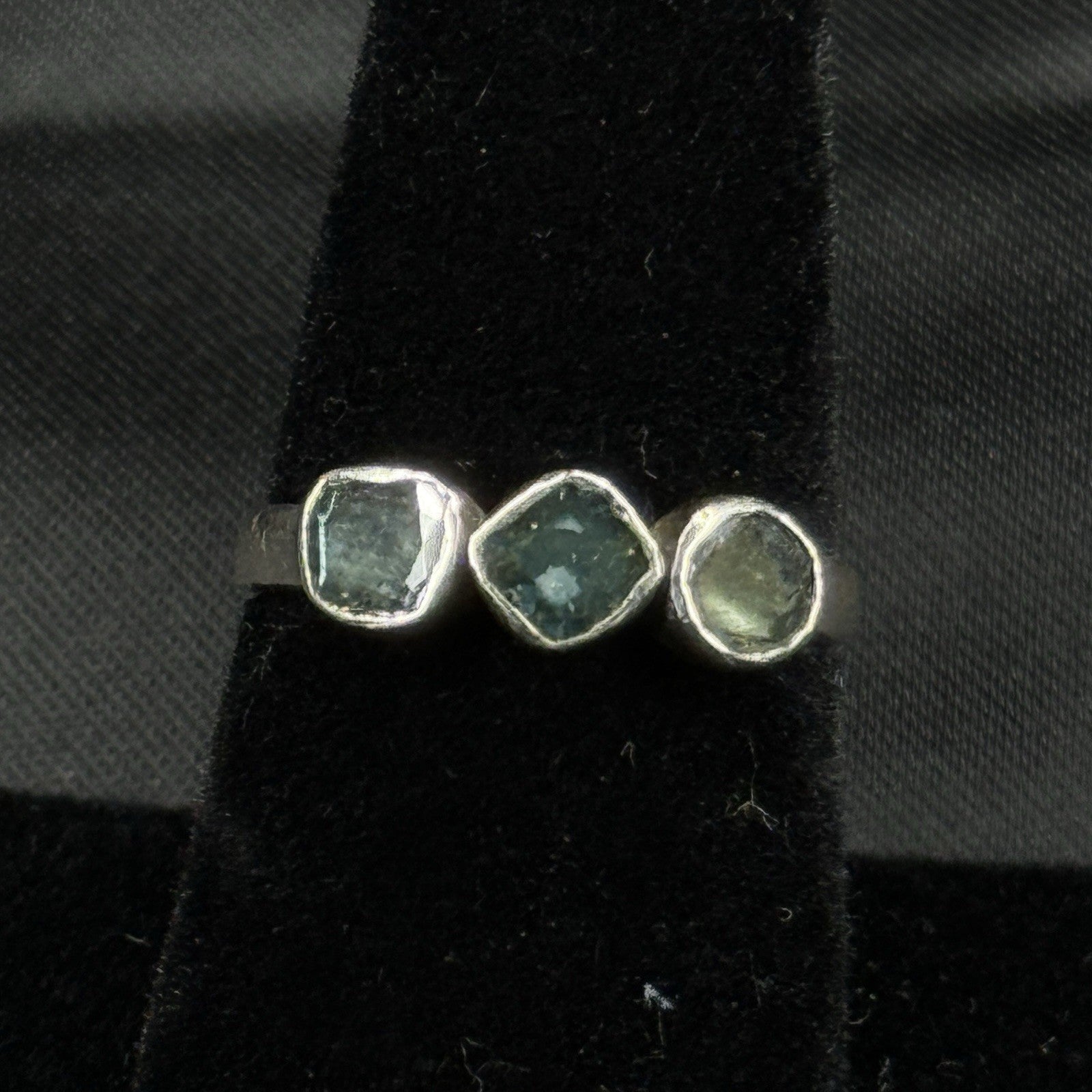 Estate Sterling Silver Ring Djoy Blue Stones Size 7 925