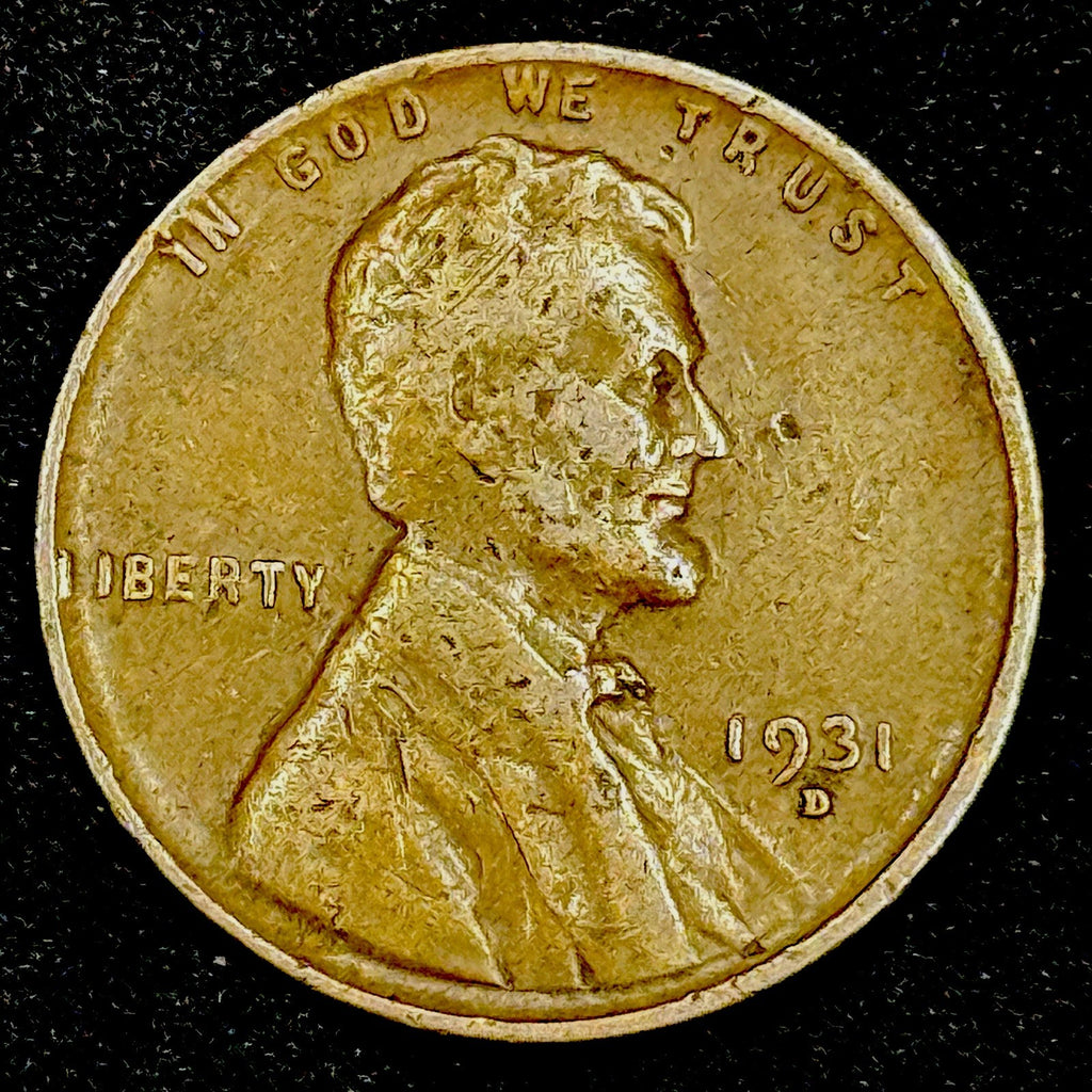 1931-D Lincoln Cent Circulated Wheat Penny Error Missing L In Liberty
