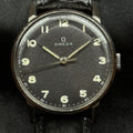 Omega 2220 Vintage Watch 1944 Black Lacquer Dial 30T2 Movement 30MM Runs