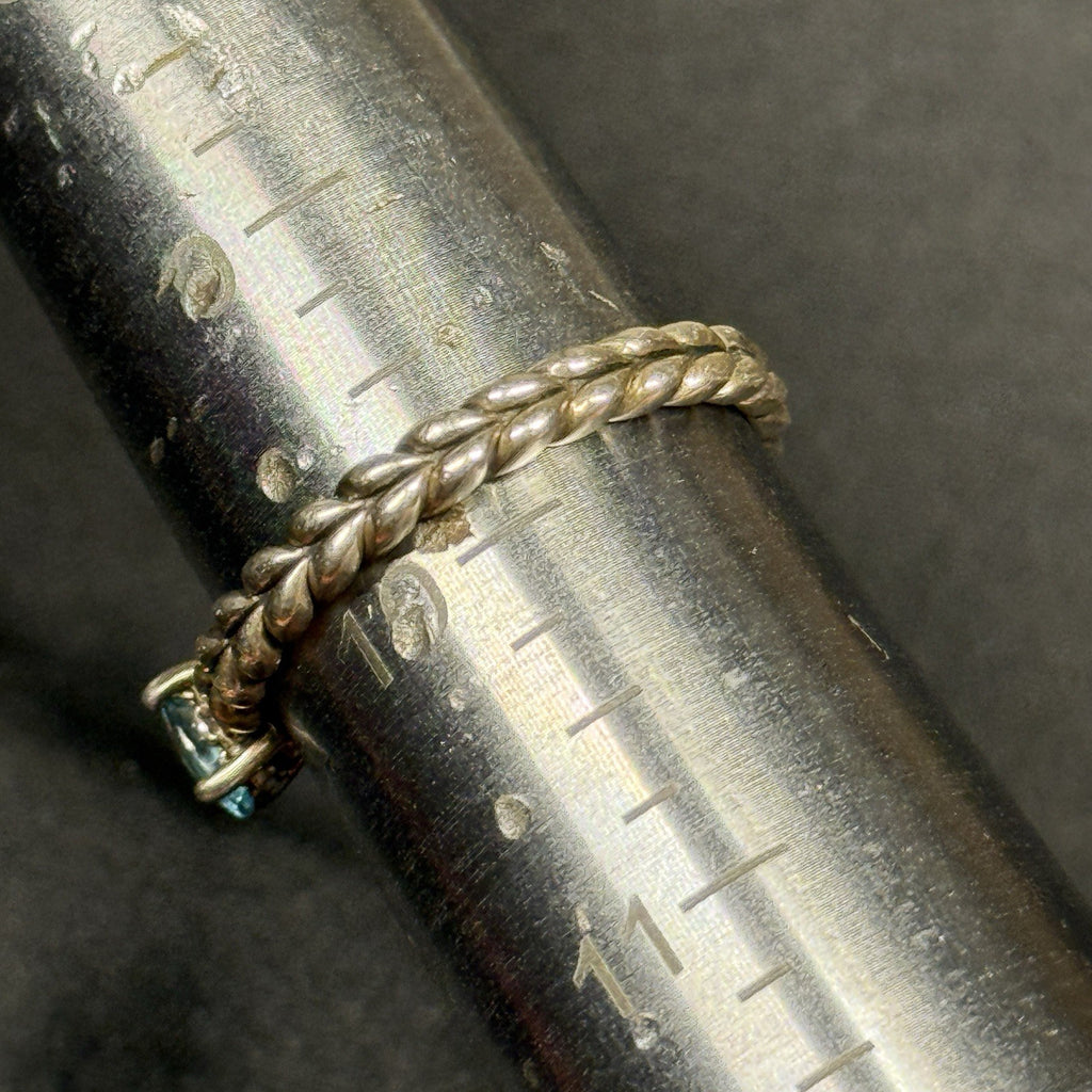 Estate Sterling Silver Ring JAI Blue Topaz  SZ 9.75 925