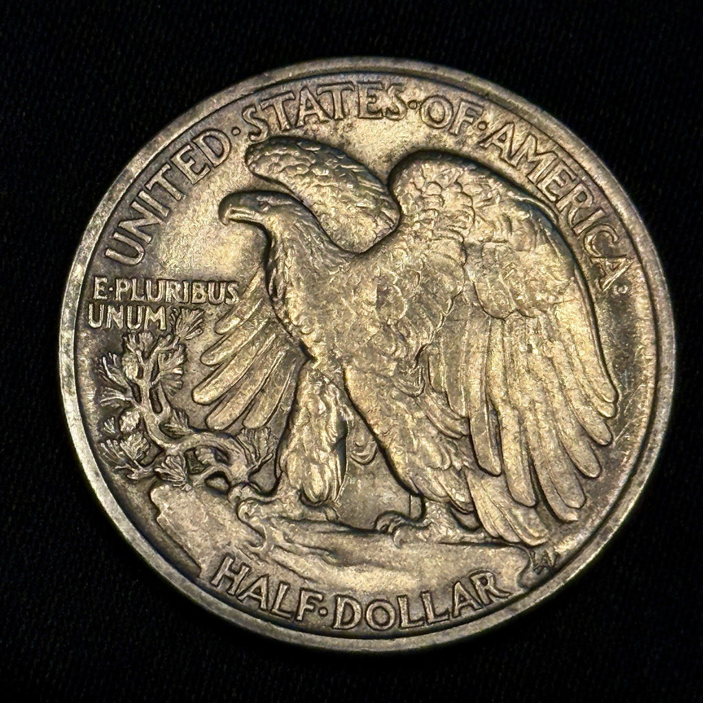1917 Walking Liberty Half Dollar About Uncirculated AU Toned Silver 50C