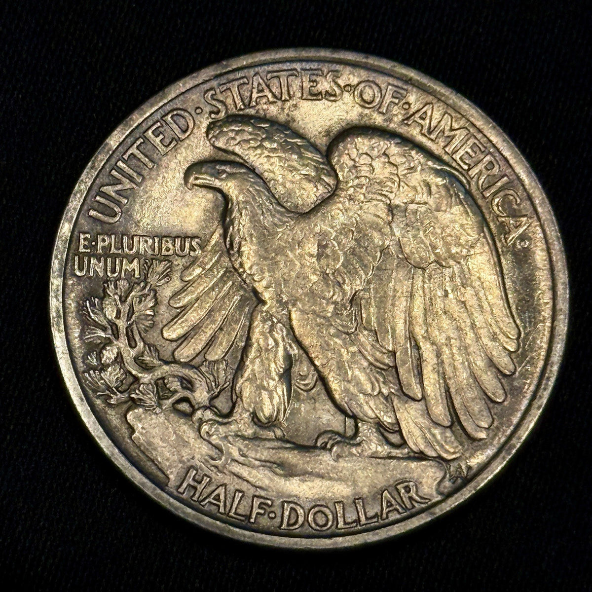 1917 Walking Liberty Half Dollar About Uncirculated AU Toned Silver 50C