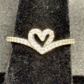 Estate Sterling Silver Ring Pandora Heart CZ SZ 5.25 925
