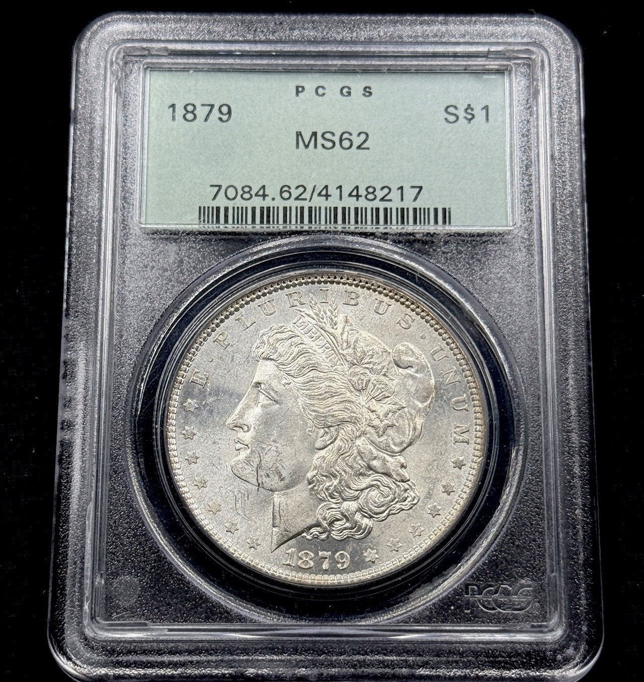 1879 Morgan Silver Dollar PCGS MS62 OGH Old Green Holder