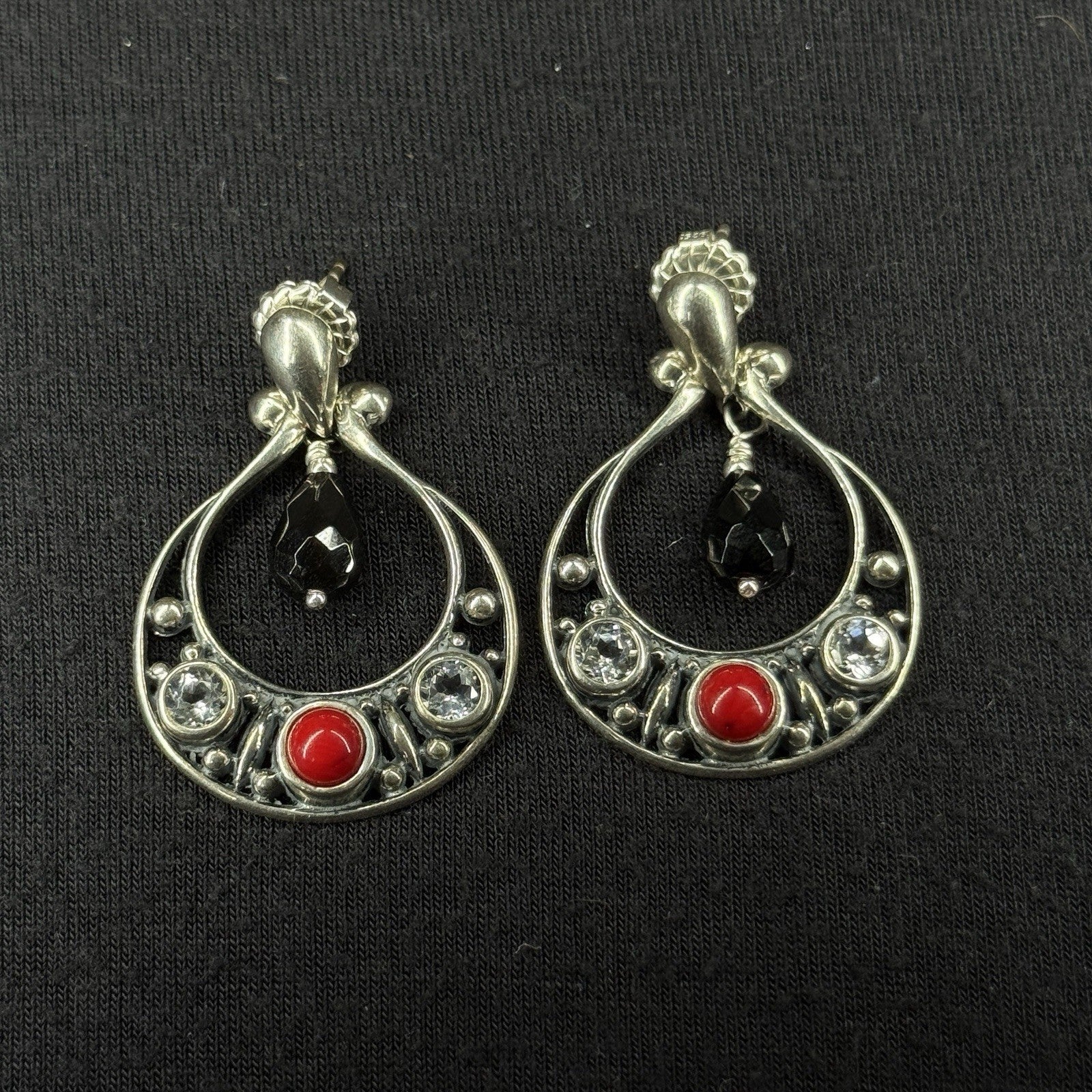 Carolyn Pollack Estate Sterling Silver Earrings Southwest Stud Dangle 925