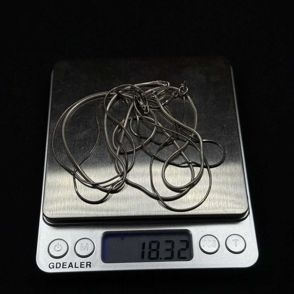 Lot Of 3 Sterling Silver Snake Chains 925 Various Sizes  18.3 Grams