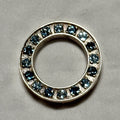 Vintage sterling silver Blue CZ Stamped 925 circle pendant Slide