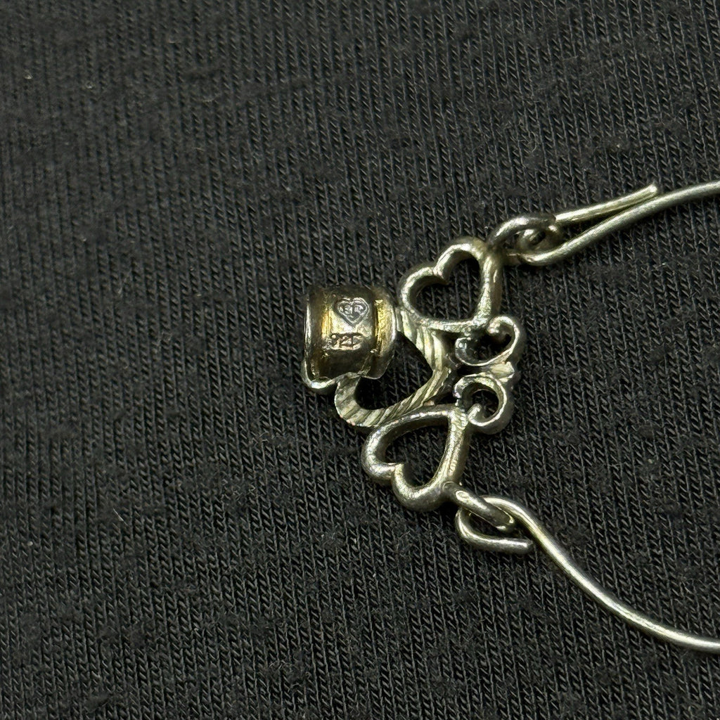 Estate Sterling Silver 925 Charm Holder Hoop Pendant
