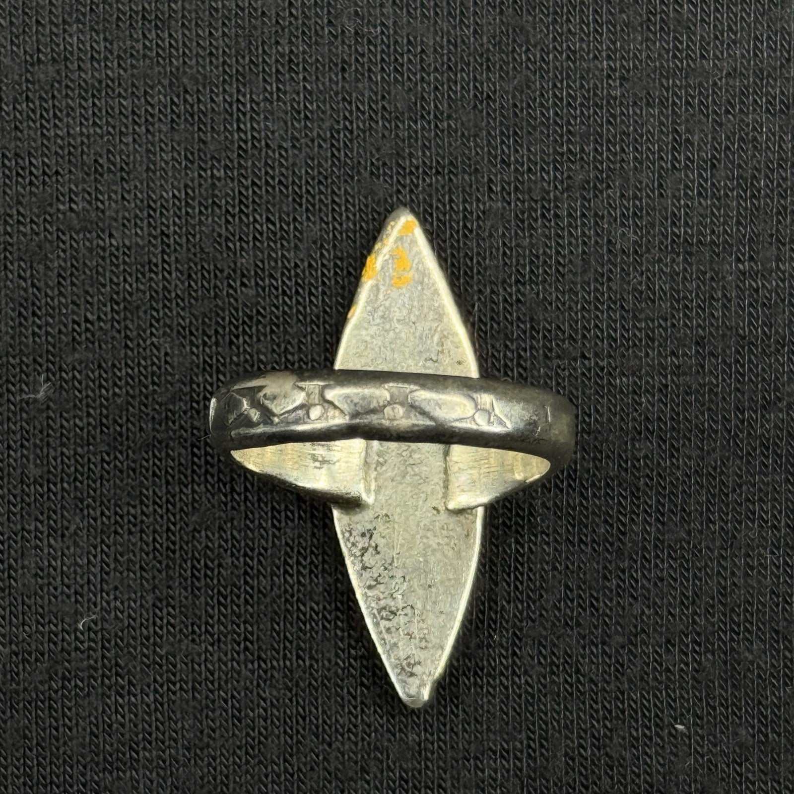 Native  Turquoise Coral Crushed Inlay Sterling Silver Ring Size 4.5 925