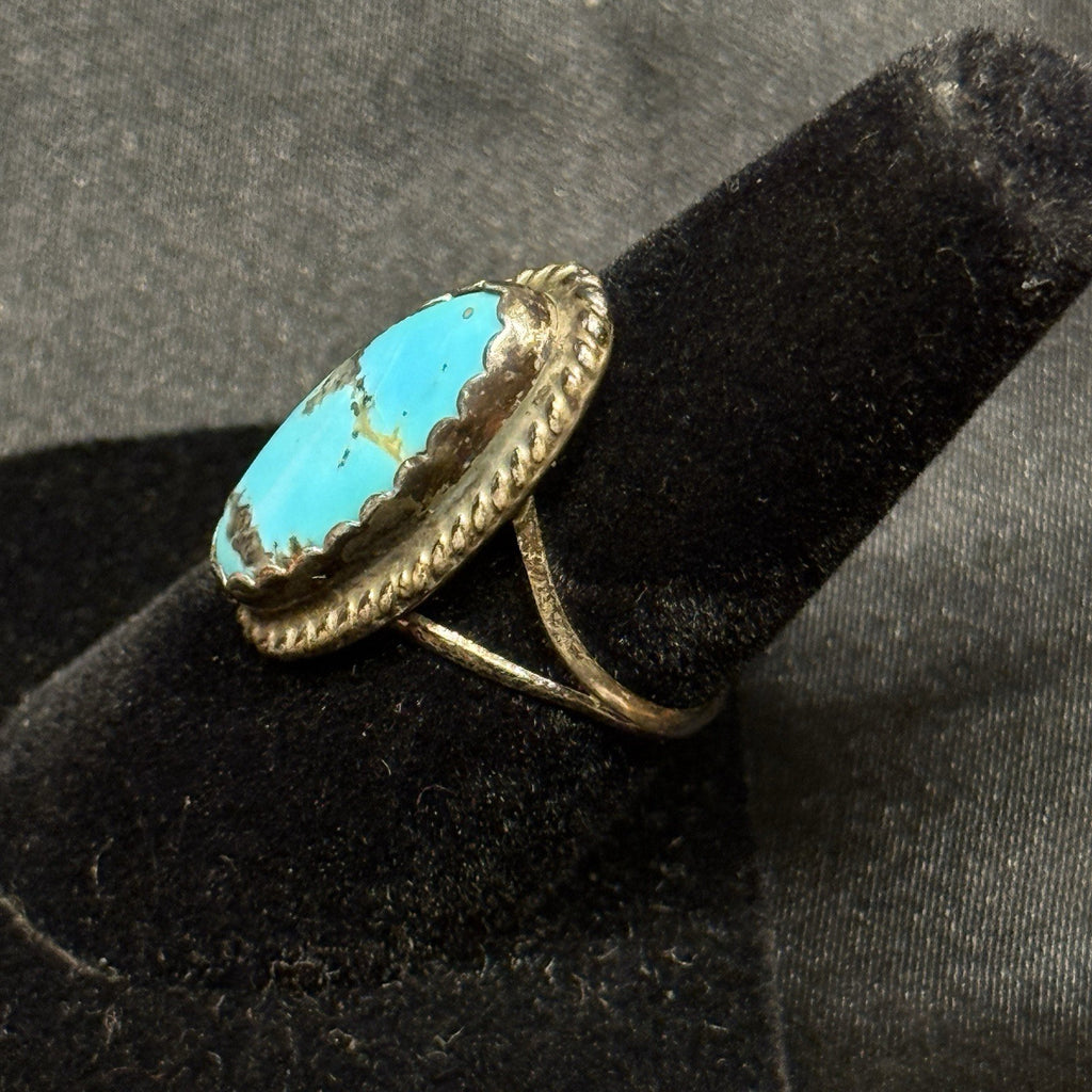 Native American Sterling Silver Ring  Turquoise Signed Cynthia Begay Sz 6.5