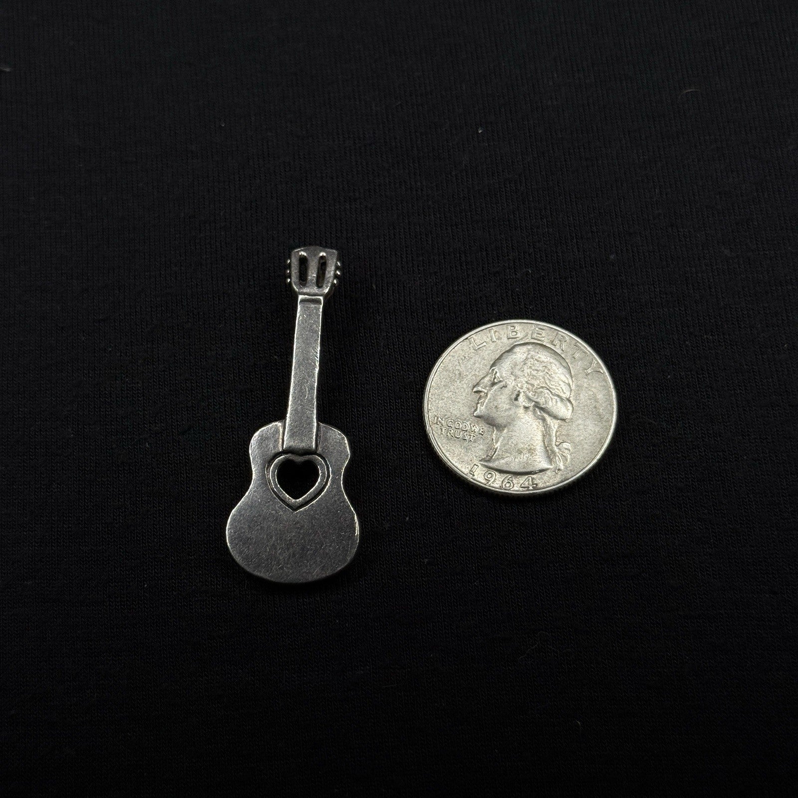 Darren Simonian Sterling Silver Pendant Heart Guitar 925