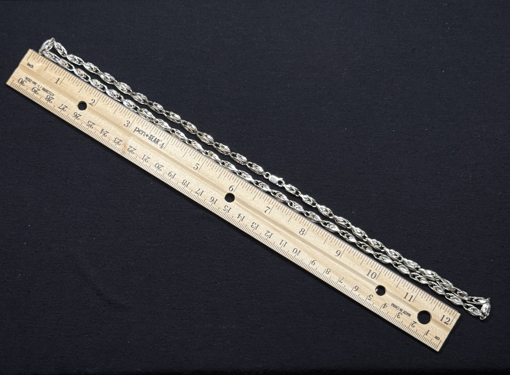 Estate Sterling Silver Turkish Link Chain Necklace 26.4g 25IN