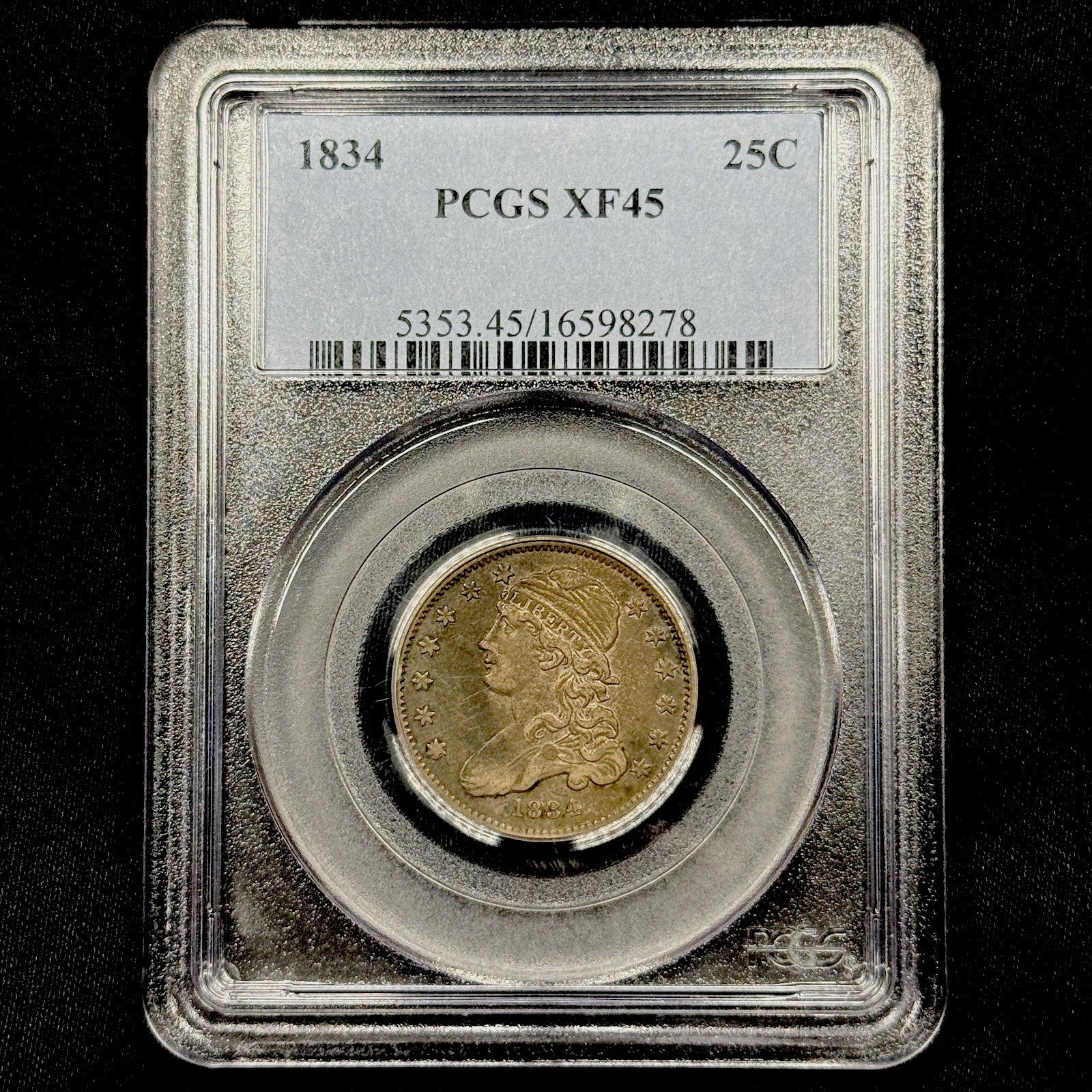 1834 Capped Bust Quarter PCGS XF45 Circulated Original Look Type Coin