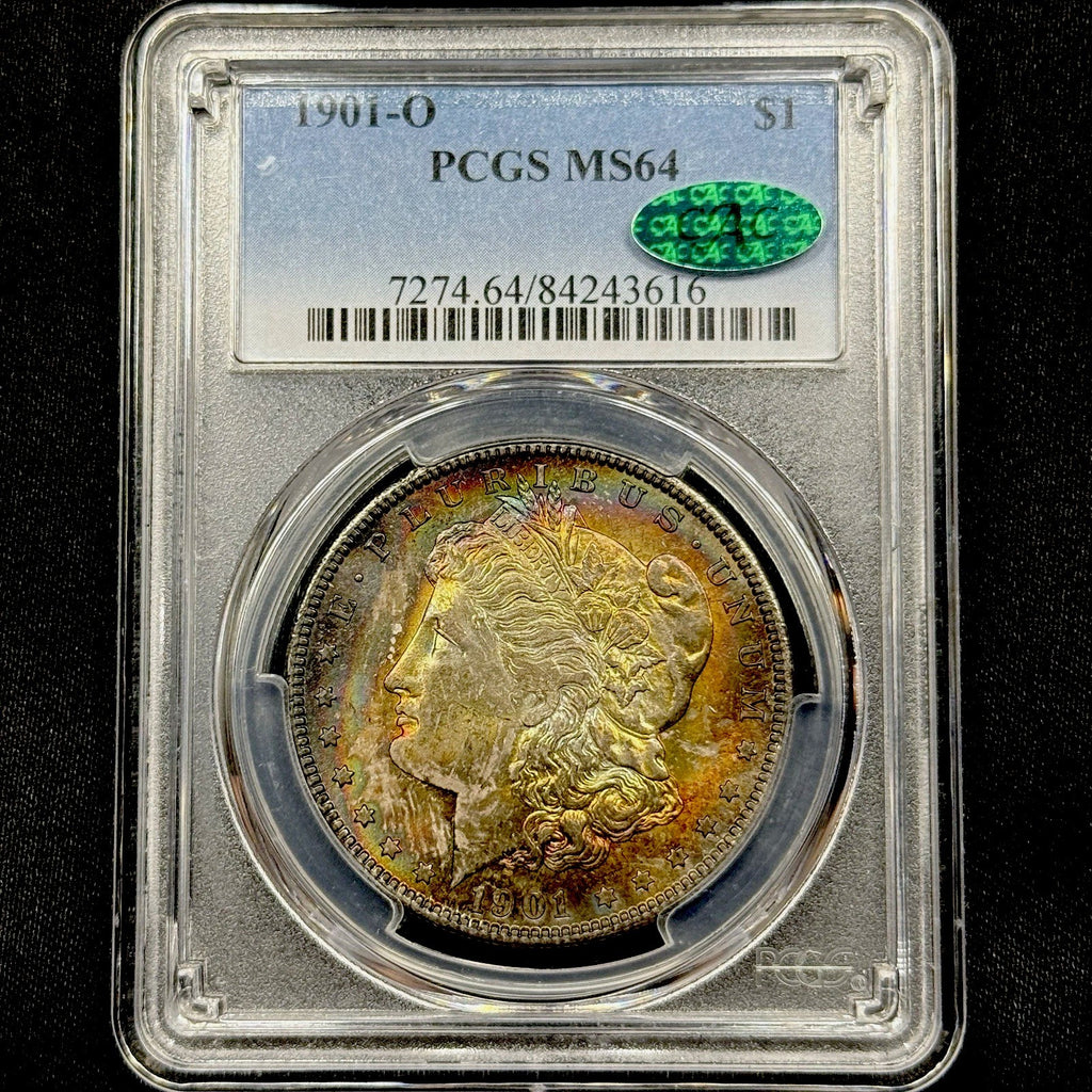1901-O Morgan Silver Dollar PCGS MS64 CAC Monster Toned Choice BU