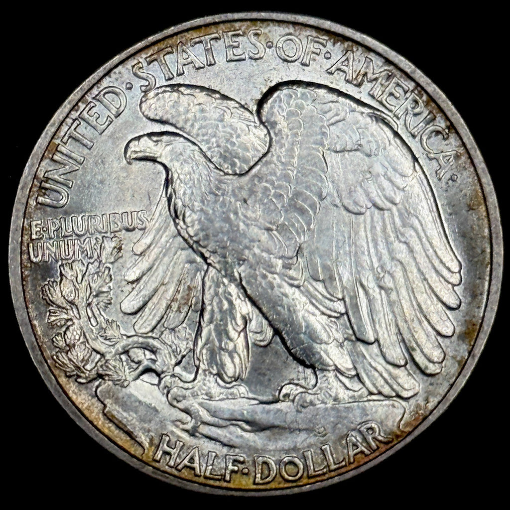 1942 Walking Liberty Half Dollar Silver Uncirculated Toned Original