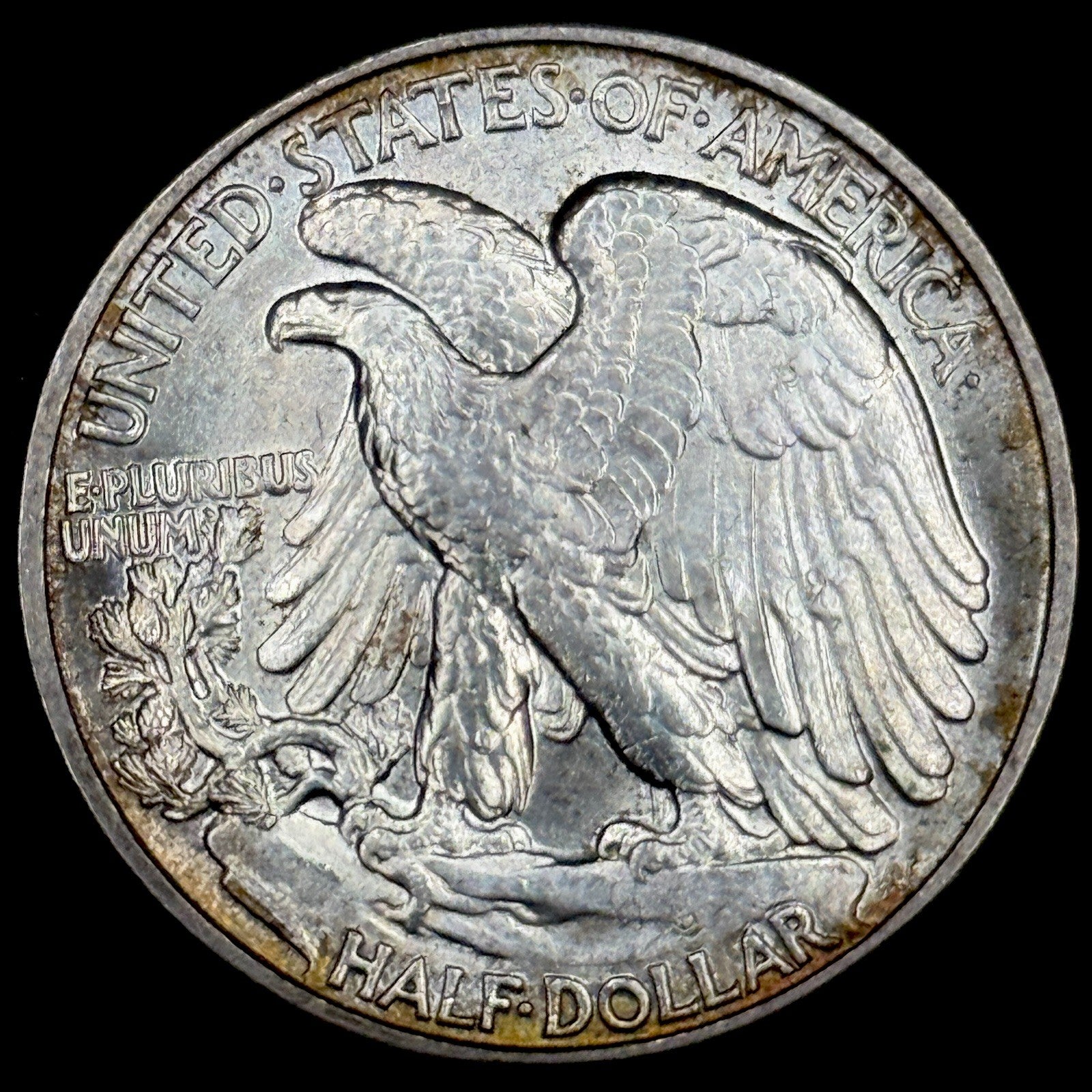 1942 Walking Liberty Half Dollar Silver Uncirculated Toned Original