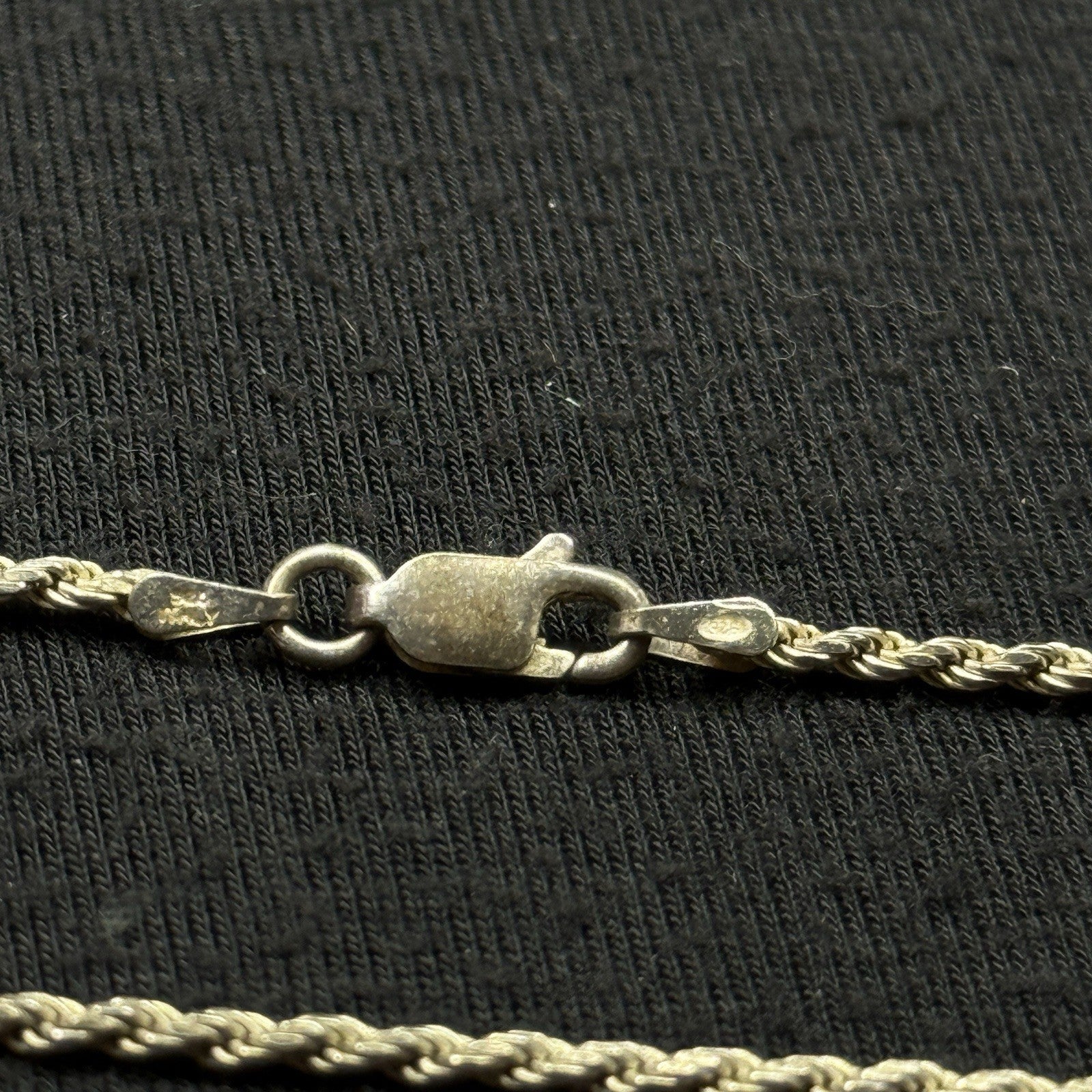Estate Sterling Silver Rope Necklace Chain Vintage 925 7.2 Grams 23.5IN