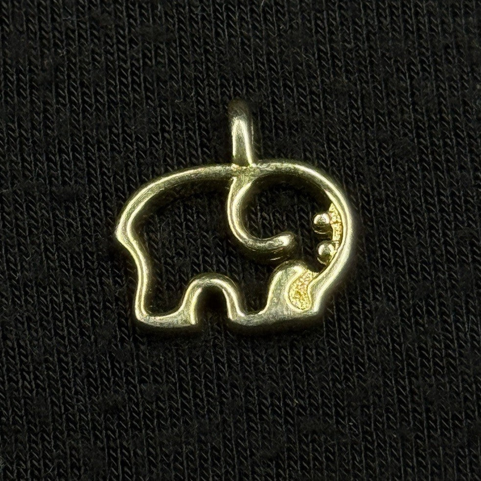 Vintage Sterling Silver Mini Elephant Pendant 925 Gold Wash