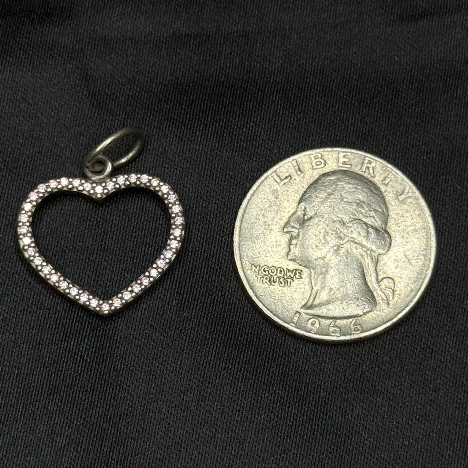 Estate Pandora Be My Valentine Heart Pendant Pink CZ Sterling Retired