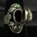 Estate Sterling Silver Pill Ring Green Turquoise Mexico Size 8 925