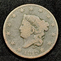 1819 Large Cent Early US Penny Reverse Damage Full Date 1800s Coin