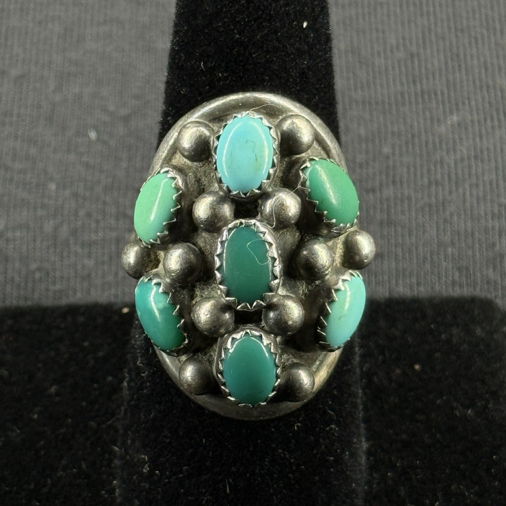 Native Turquoise Sterling Silver Ring Size 6.5 925 J ROYBAL