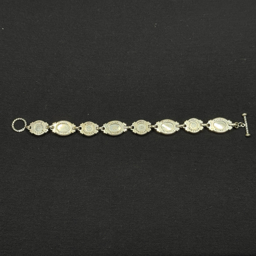 Estate Carolyn Pollack Sterling Turquoise and MOP Toggle Bracelet 7 925