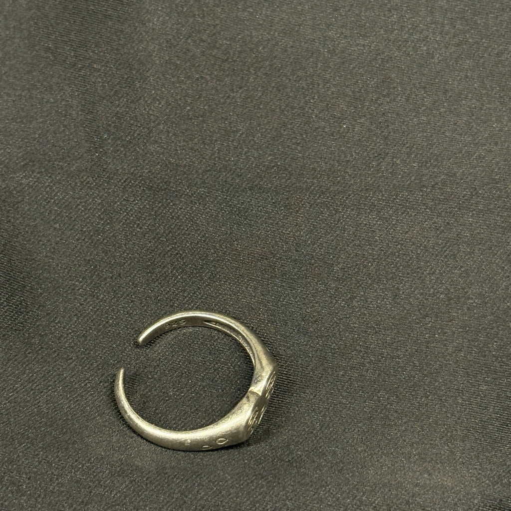 Estate Sterling Silver Ring Sad Face Adjustable Size 7 925