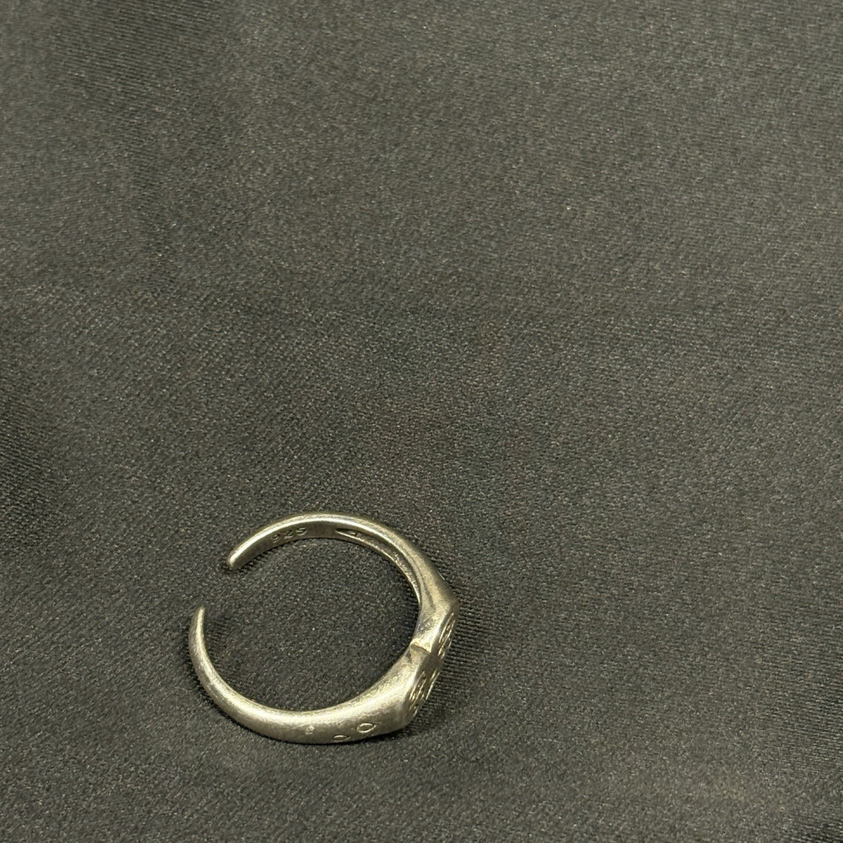 Estate Sterling Silver Ring Sad Face Adjustable Size 7 925