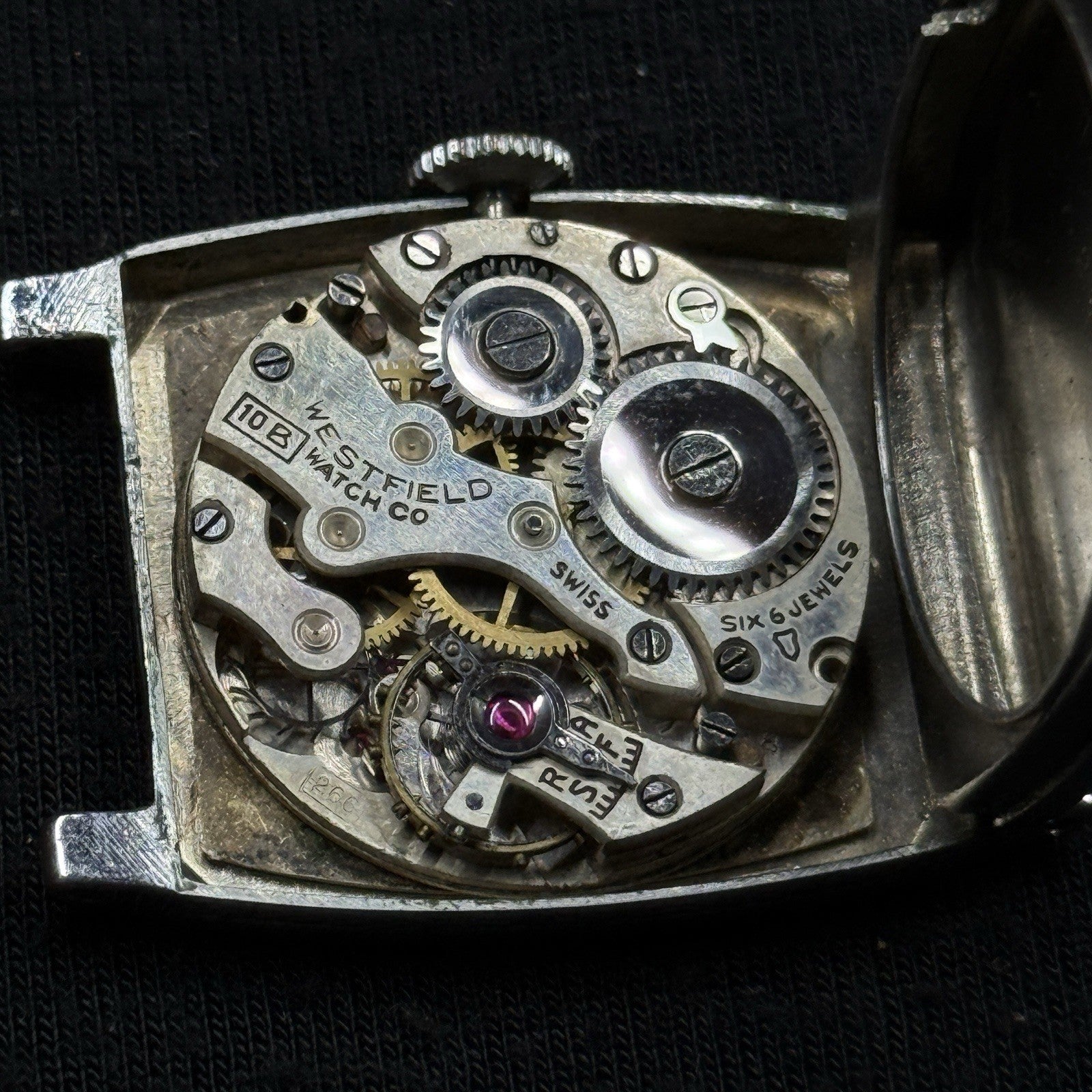 Vintage Trojan Swiss 6J Mechanical Westfield 10B Men's Wrist Watch For Parts