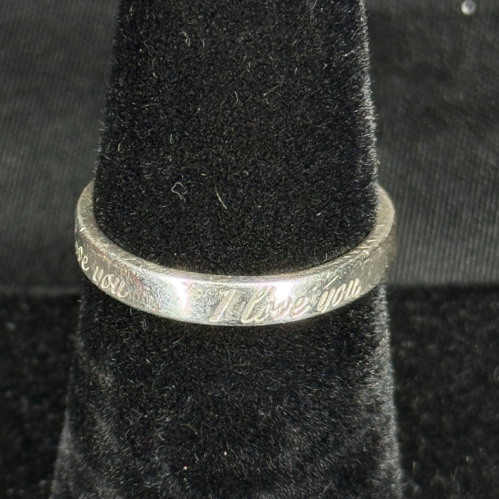 Estate Tiffany & Co. Sterling Silver Ring “I Love You” Notes 925 Size 5.5