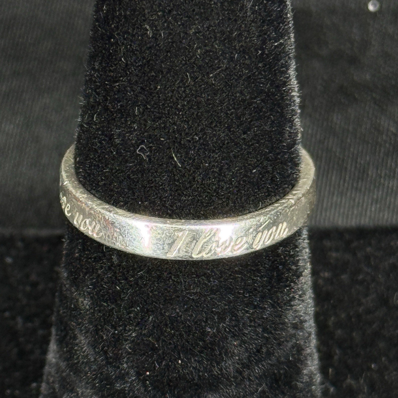 Estate Tiffany & Co. Sterling Silver Ring “I Love You” Notes 925 Size 5.5