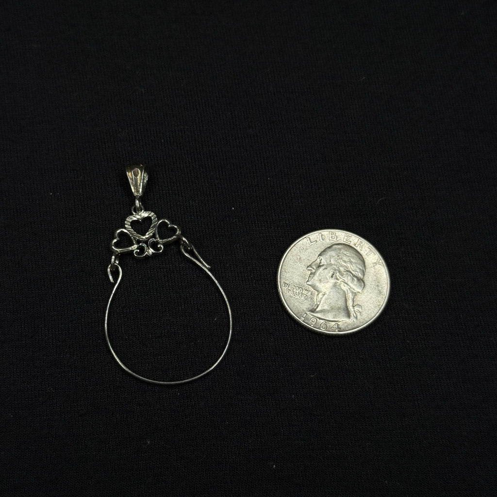 Estate Sterling Silver 925 Charm Holder Hoop Pendant
